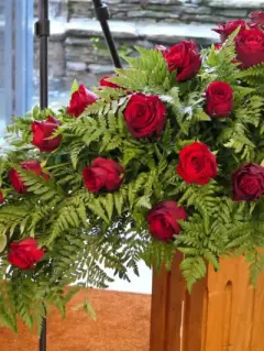 Shot of flowers used for a funeral service