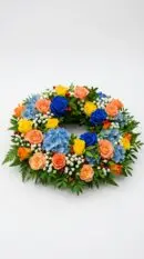 luxury funeral wreath of roses from your sidcup florist