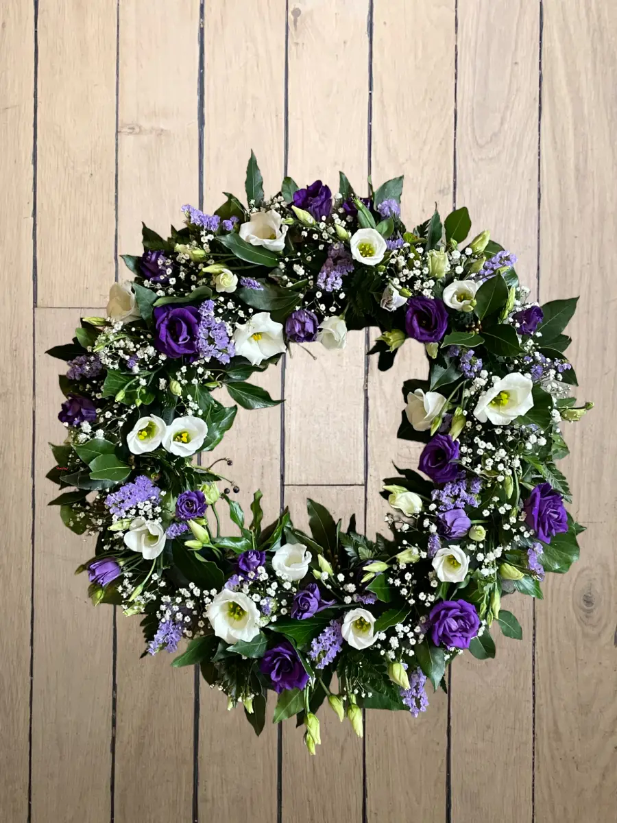 Purple and White Wreath