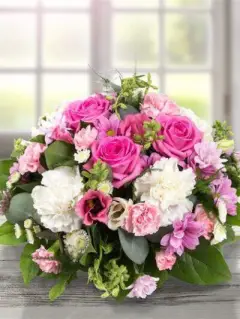 Pink and White Rose Posy