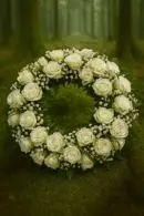 Purity - white rose wreath