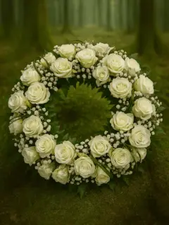 Purity - white rose wreath