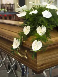 White Tropical Coffin Spray