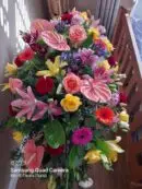 Rainbow Coffin Top flowers