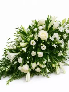 Coffin Spray with all white flowers from your Sidcup florist