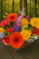 Bold Hatbox – Vibrant Mixed Flower Arrangement