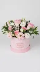 hatbox of pink flowers from your Sidcup Florist