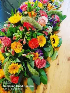 Bold and Beautiful Coffin Spray