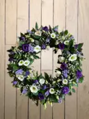 Purple and White Wreath