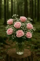 6 Beautiful Pink Roses – Perfect Gift in a Vase