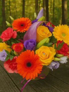 Bold Hatbox – Vibrant Mixed Flower Arrangement