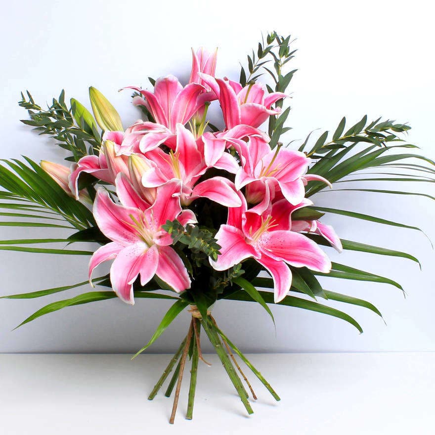 Pink Oriental Lily Bouquet Sidcup Flowers Kim E Fleurs