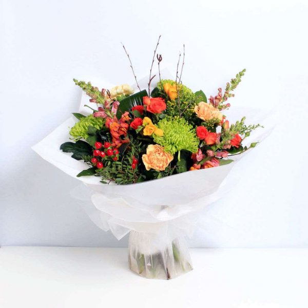 dartford florist Rustic Charm flowers in a water wrap