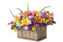 dartford florist Wicker basket with beautiful wild flowers dartford florist