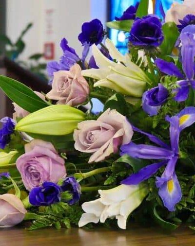 funeral casket in a hearse dartford florist