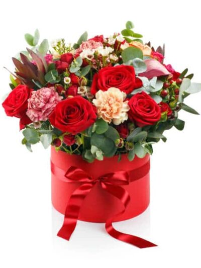 red rose mix hat box dartford florist