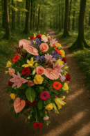 Vibrant 5ft Coffin Spray – Bold Farewell Flowers
