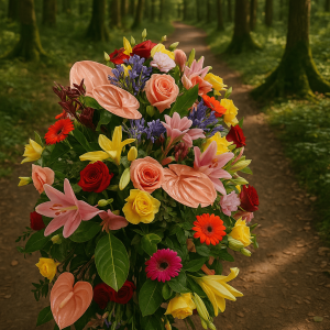 Vibrant 5ft Coffin Spray – Bold Farewell Flowers