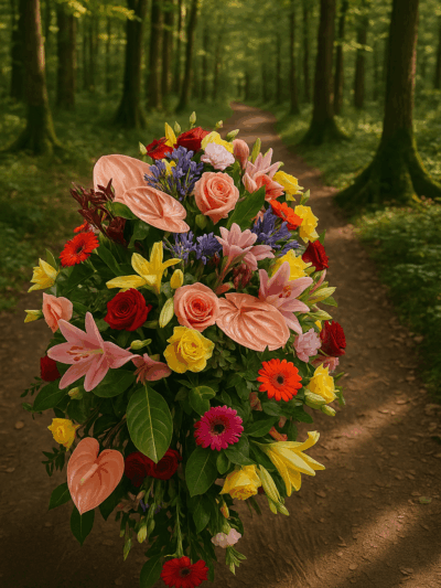 Vibrant 5ft Coffin Spray – Bold Farewell Flowers
