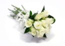 White rose flower bouquet or wedding posy, isolated background, shadow