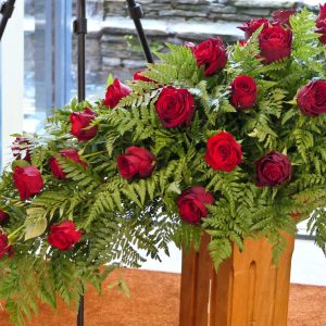 Shot of flowers used for a funeral service