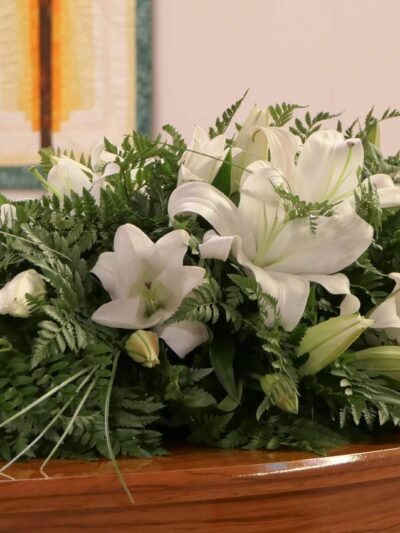 Closeup,Shot,Of,A,Funeral,Casket,In,A,Hearse,Or