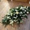 White Rose and Lily Coffin Spray