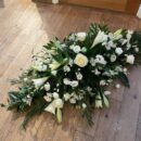 White Rose and Lily Coffin Spray