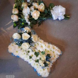 Blue and White Pillow