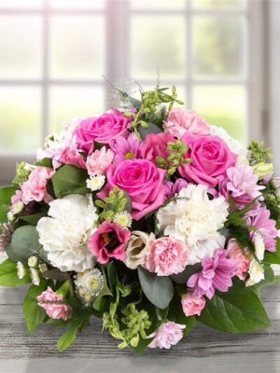 Pink and White Rose Posy