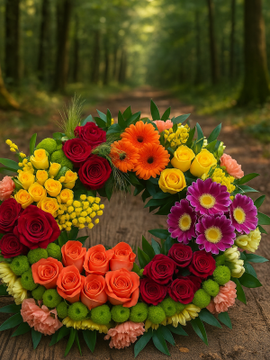 Mixed Rose Wreath