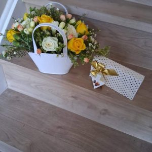 Metal Handbag and Chocolates