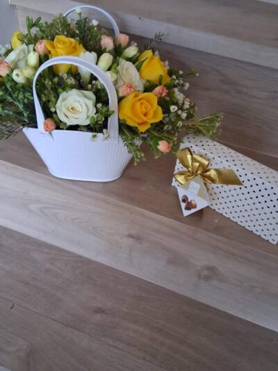 Metal Handbag and Chocolates