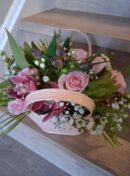 Metal Handbag with fresh Flowers