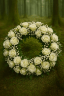 Purity - white rose wreath