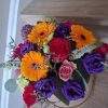 Lovely Bold Hatbox – Vibrant Mixed Flower Arrangement