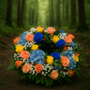 Bold and beautiful luxury funeral wreath available for delivery in Sidcup