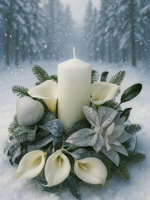 silver crimbo silver table display, christmas table display