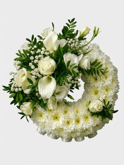 Serenity White Posy Pad – Funeral Tribute Flowers Sidcup