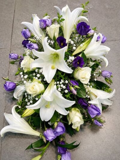 purple and white spray